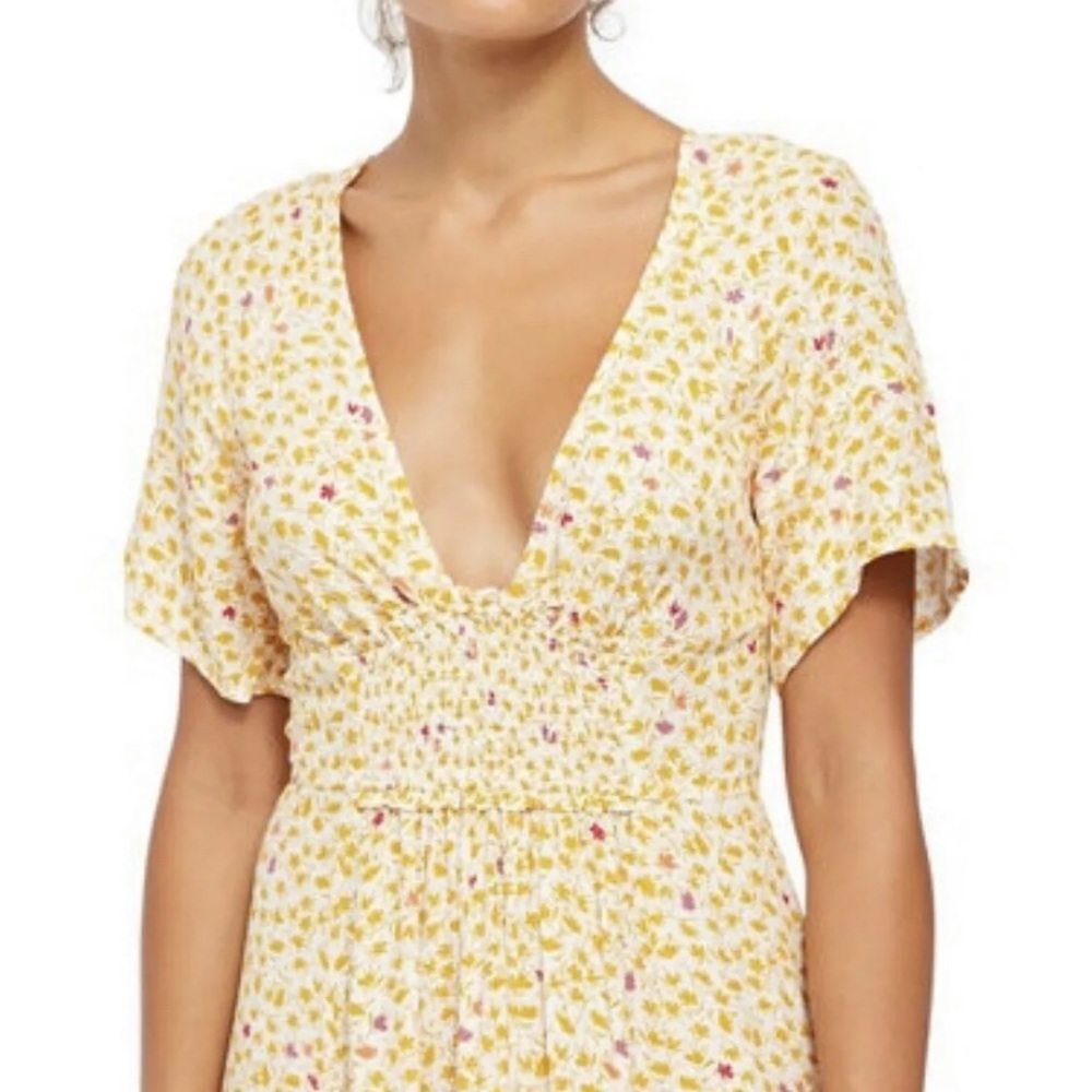 Free People yellow boho floral Summer Dress
